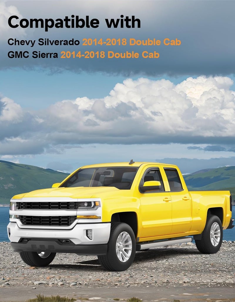 Deejecsun in-Channel Window Rain Guards Fit for Truck Chevrolet(Chevy) Silverado/GMC Sierra Double Cab 2014-2018 Rain Guards Extra Durable Window Deflectors Visors Vent Visors Shades Car Accessories - Image 2